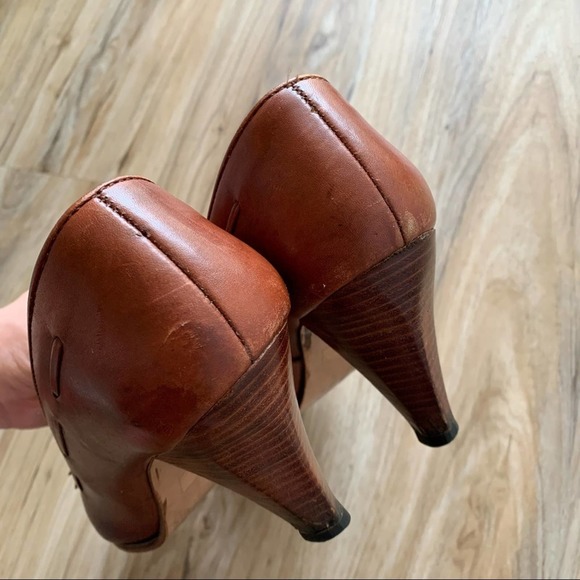 VINTAGE 1970s Tassel Fringe Brogue Stacked Heels Women's Size 8 - Picture 5 of 10